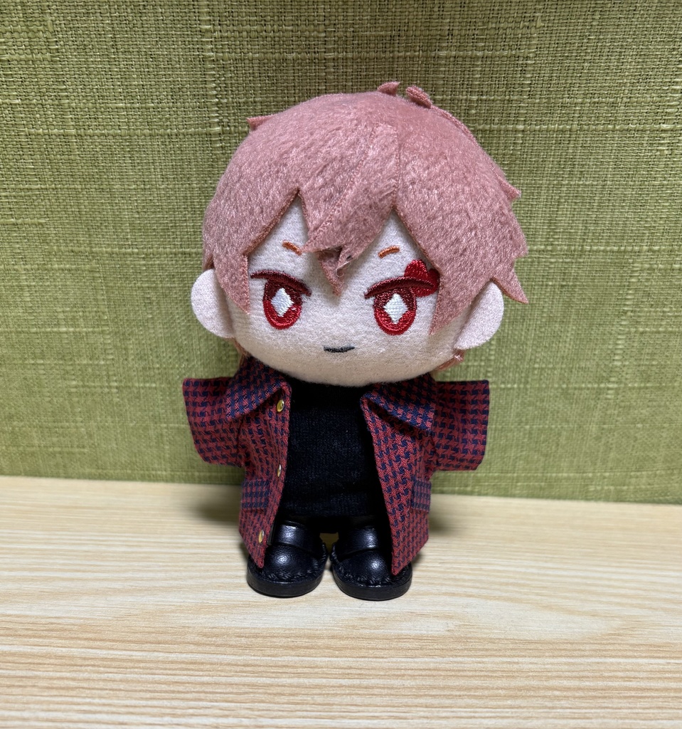 【ぬい服10cm 】 千鳥格子柄コート