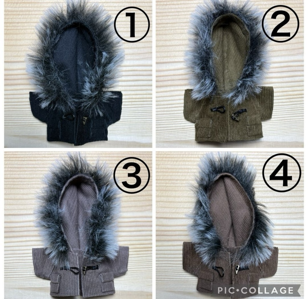 【ぬい服10cm 】コーディロイダッフルコート