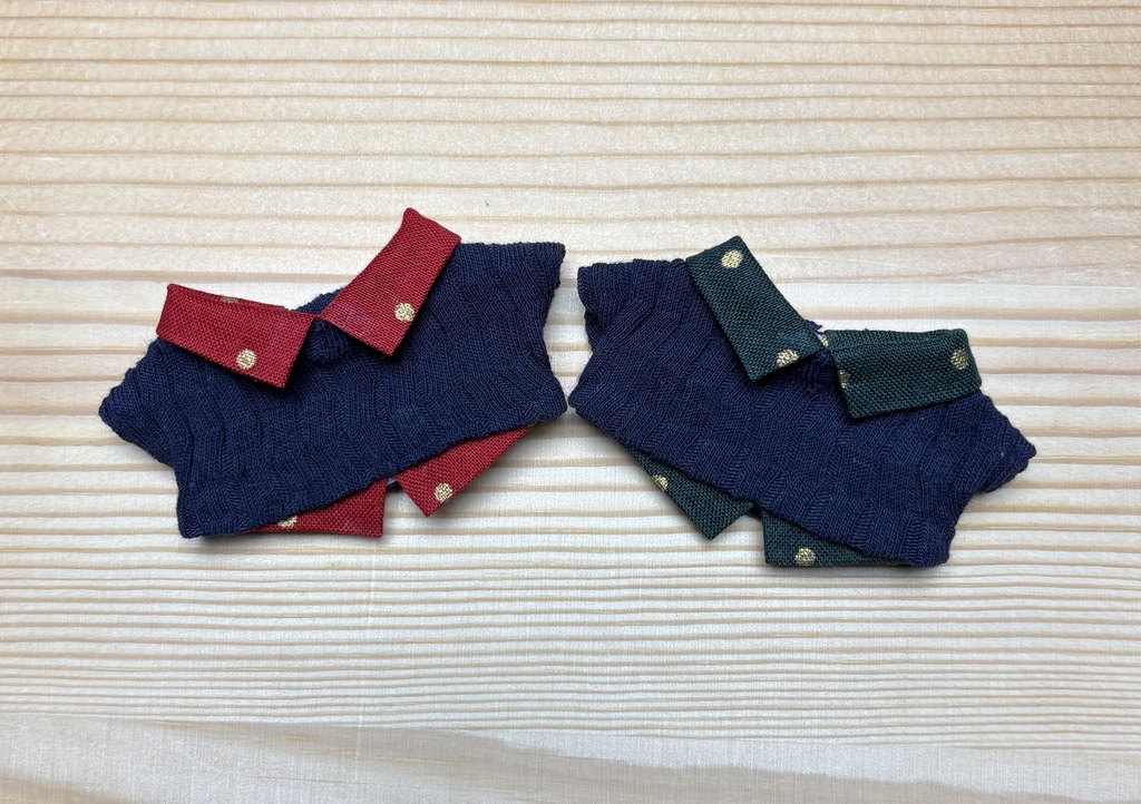 【チビちびぐるみ8㎝】クリスマス🌲重ね着風ニットシャツ