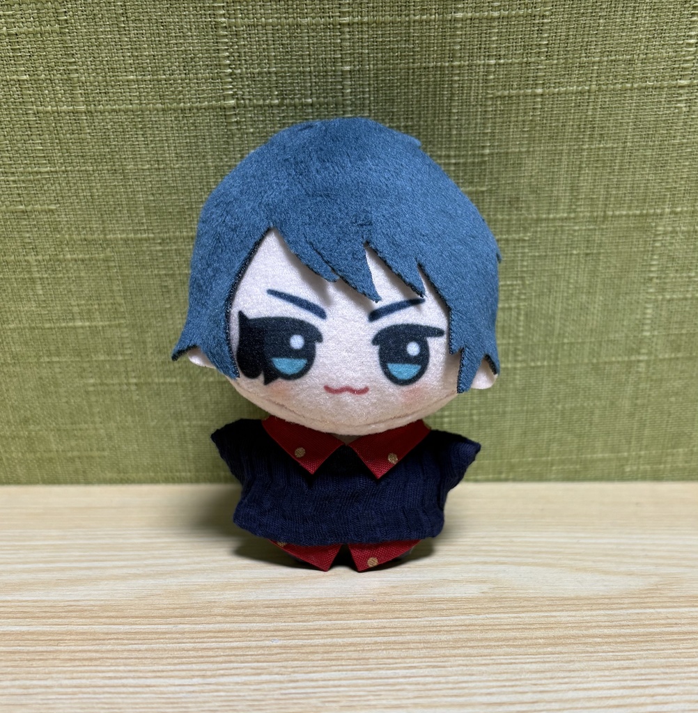 【チビちびぐるみ8㎝】クリスマス🌲重ね着風ニットシャツ