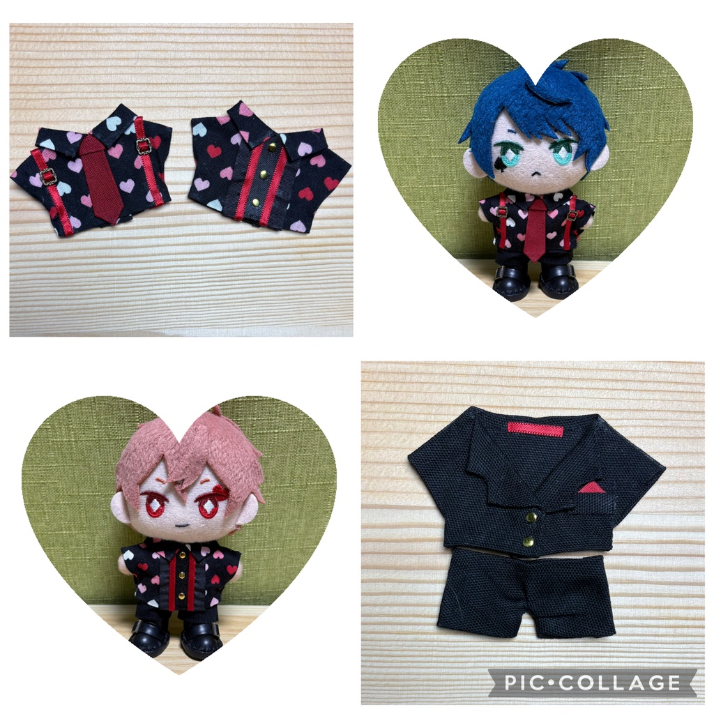【ぬい服10cm 】 バレンタインシャツ💝スーツ