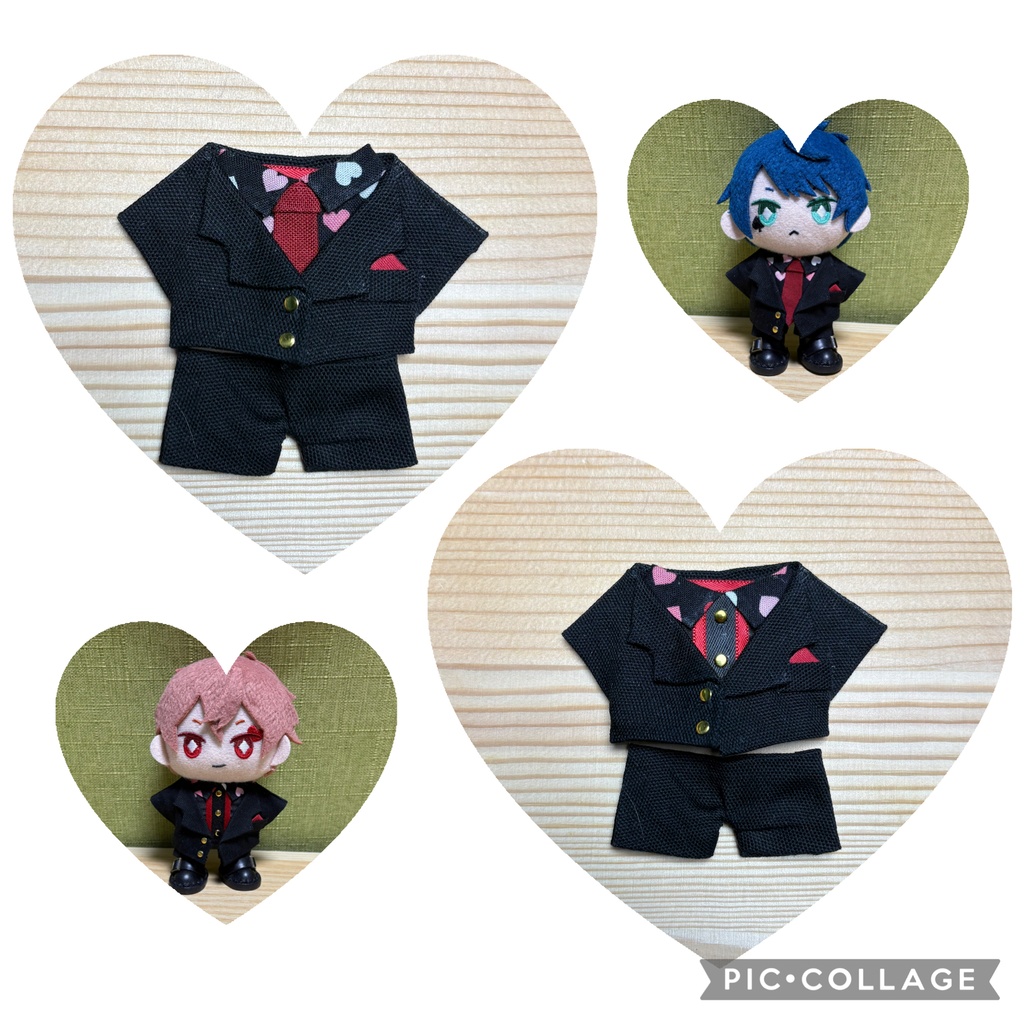 【ぬい服10cm 】 バレンタインシャツ💝スーツ