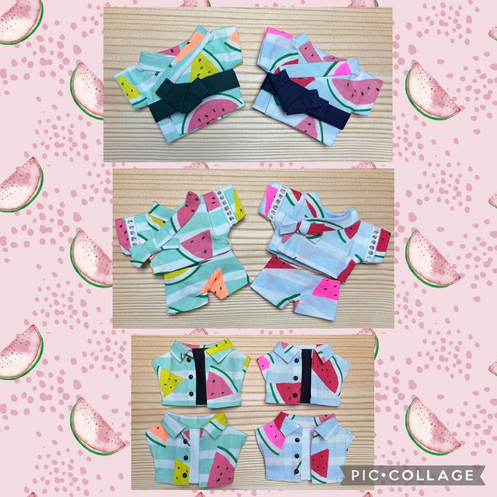 【ぬい服10cm 】浴衣／甚平／重ね着風シャツ