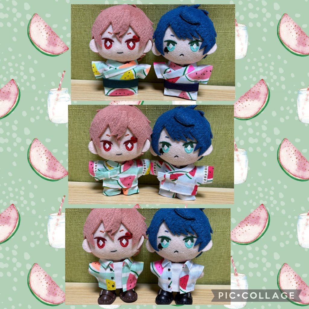 【ぬい服10cm 】浴衣/甚平/重ね着風シャツ