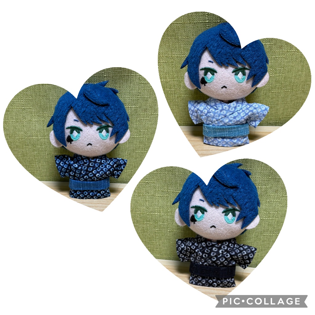 【ぬい服10cm 】リップル生地 浴衣セット