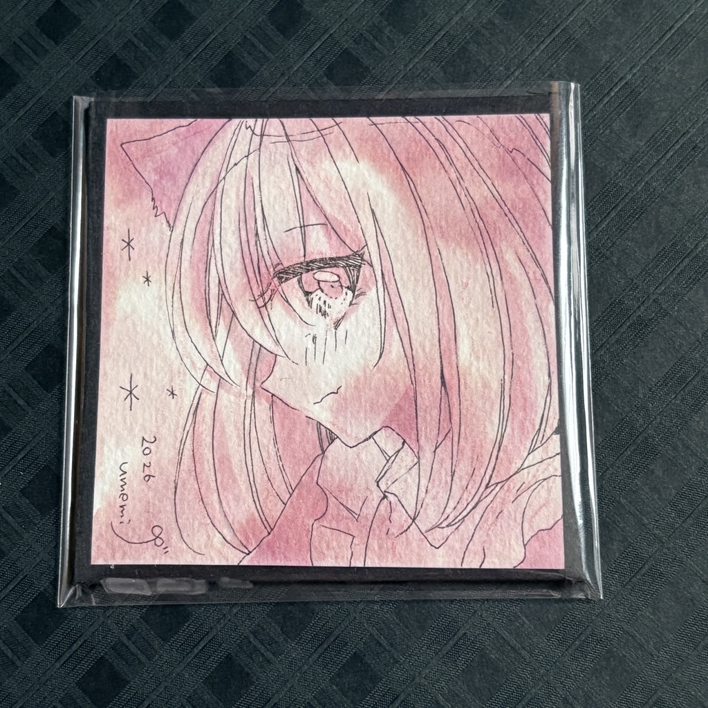ピンクの豆色紙