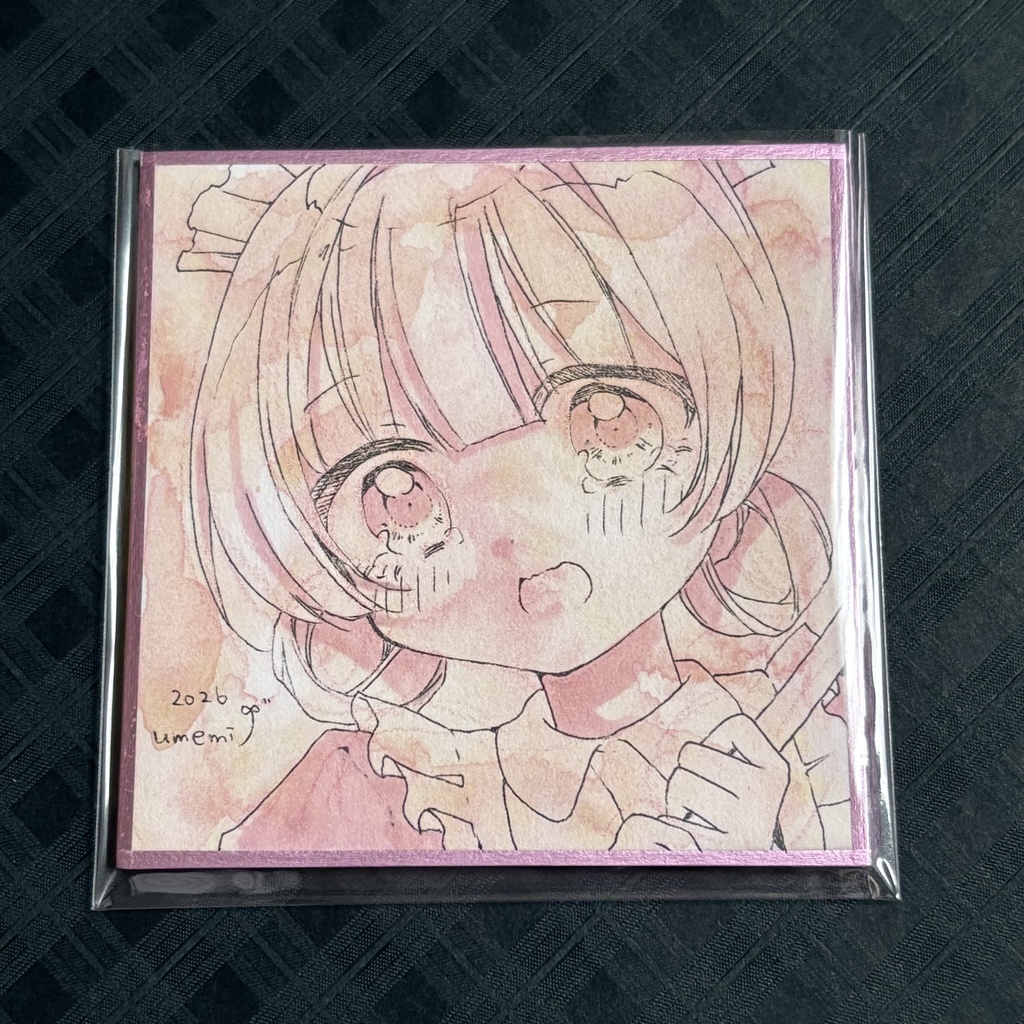 ピンクの豆色紙
