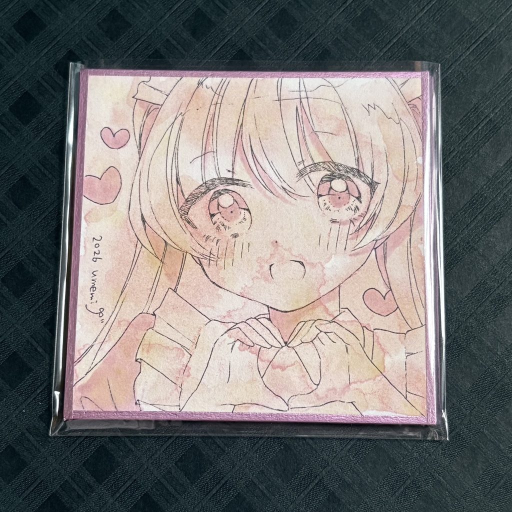 ピンクの豆色紙