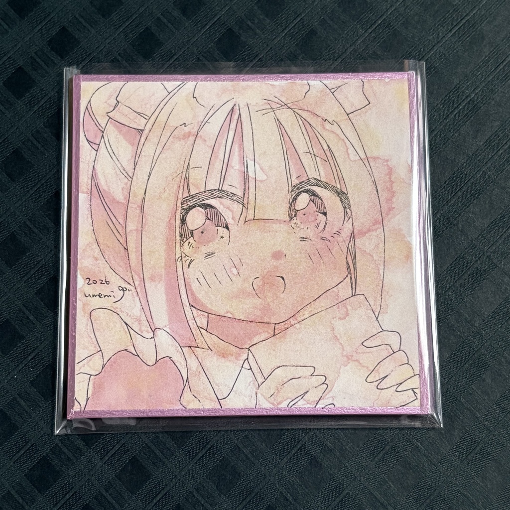 ピンクの豆色紙