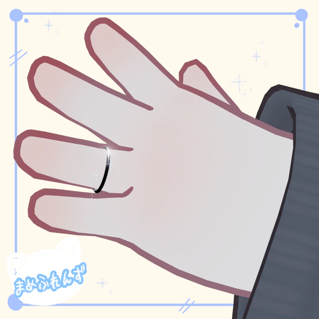 【ほかアバターもOK!】SimpleRing【キプフェル(&まめふれんず)左手薬指対応】※vrc想定