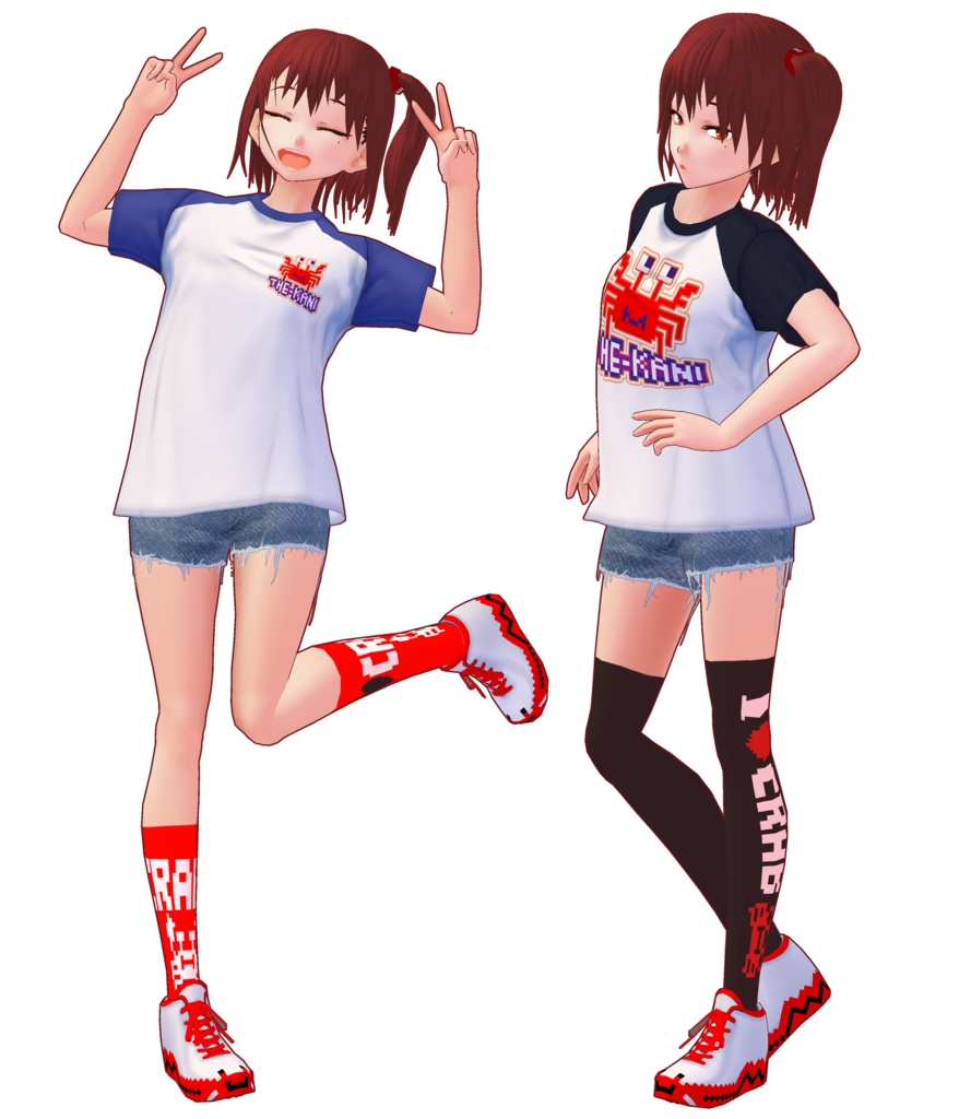 カニ靴下二種類/各2色xロゴ3パターンセット