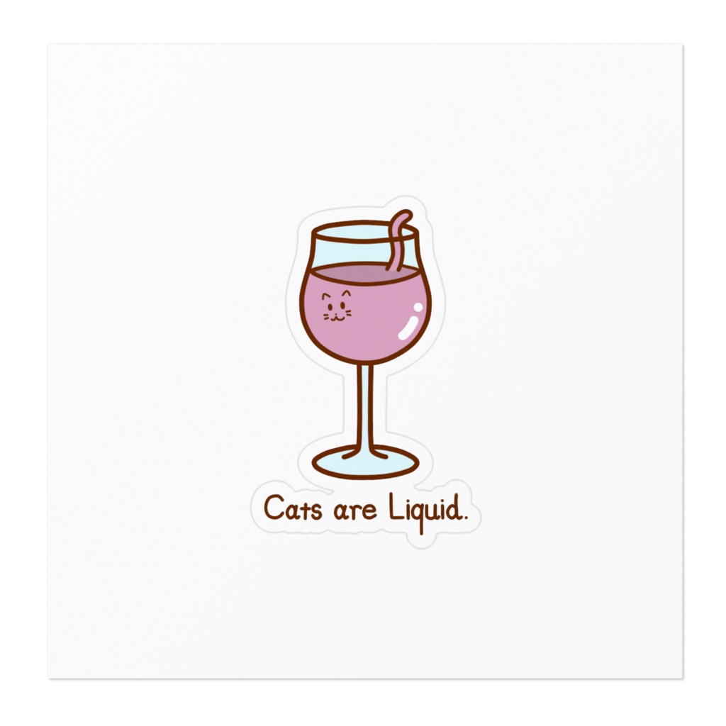 猫は液体ステッカー ワイングラス S