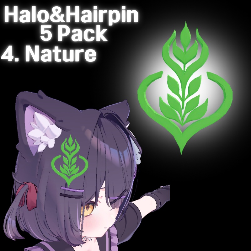 【無料配布中】Halo&Hairpin 5 Pack 3DモデルVRChat