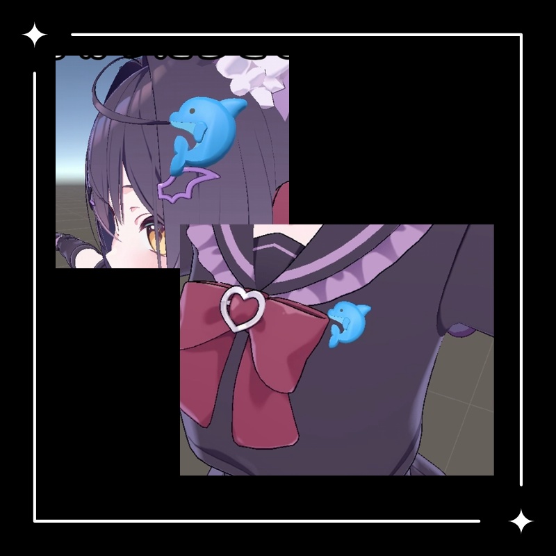 【無料配布中】イルカっぽい3Dエンブレム (VRChat想定)