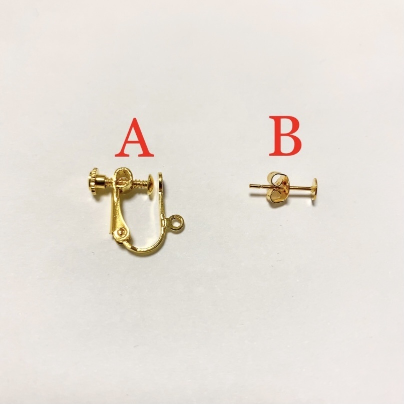 貝殻リボン イヤリング/ピアス 寒色セット