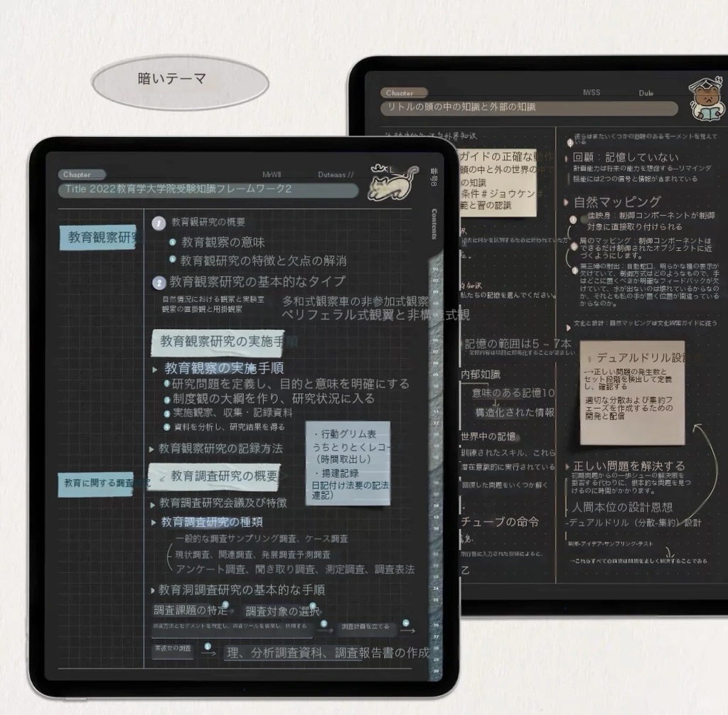 「擬似刺繍パッチ - 電子ノート - 動物カバー」