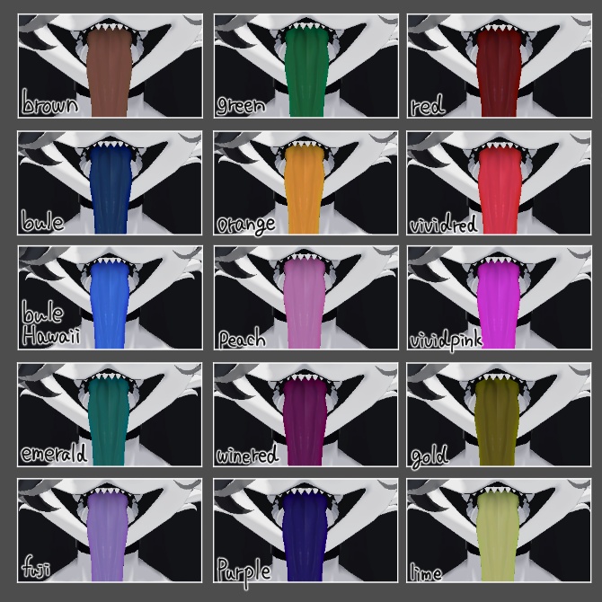 【ノクセル-Noxel対応】舌+爪の色変えテクスチャ