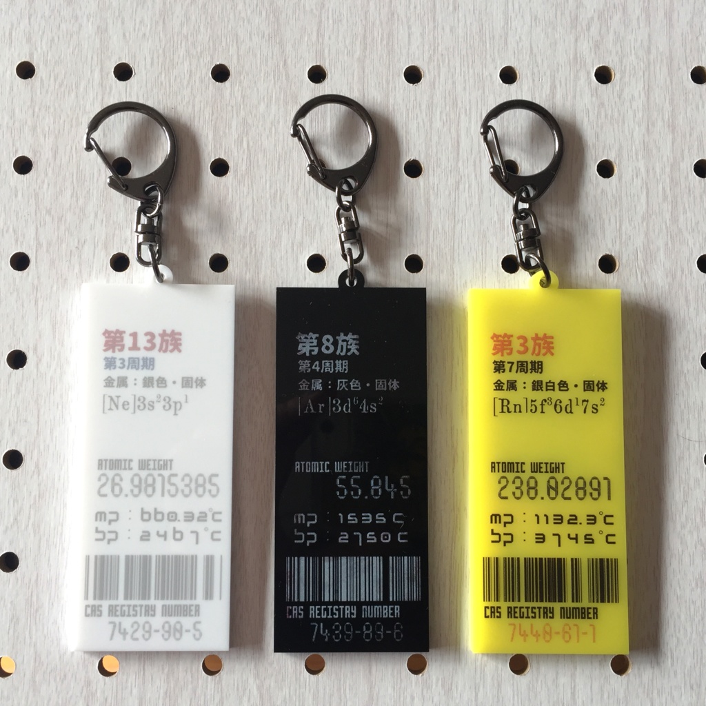 元素のアクキー 札のかたちver.