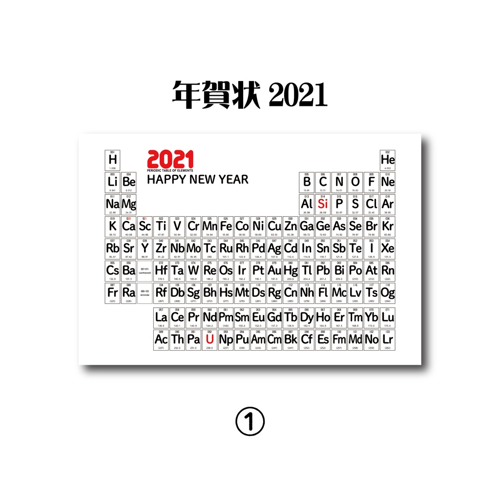 元素に関わる年賀状2021
