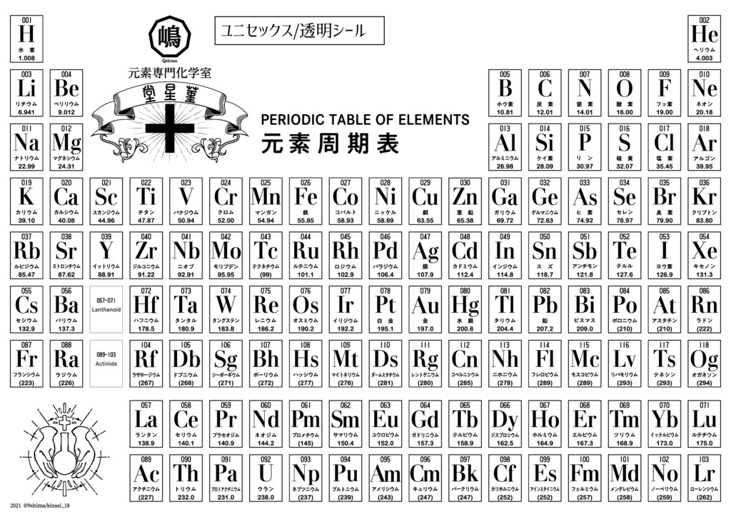 元素周期表シール(A4)