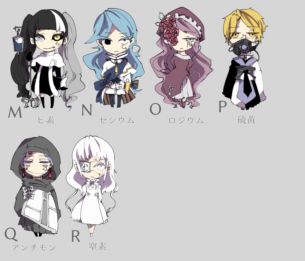 【COMITIA118】元素擬人化ステッカー