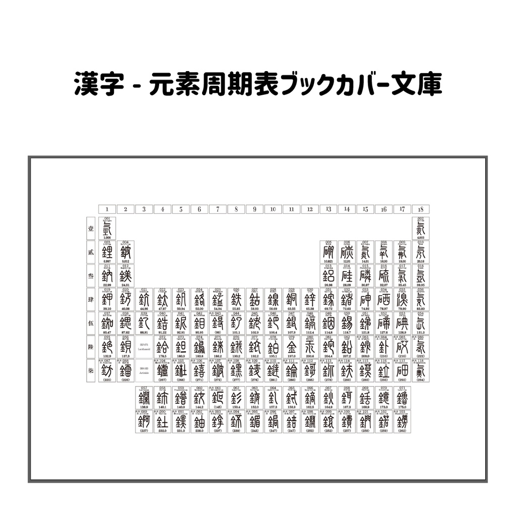 【A5サイズ用】元素周期表ブックカバー