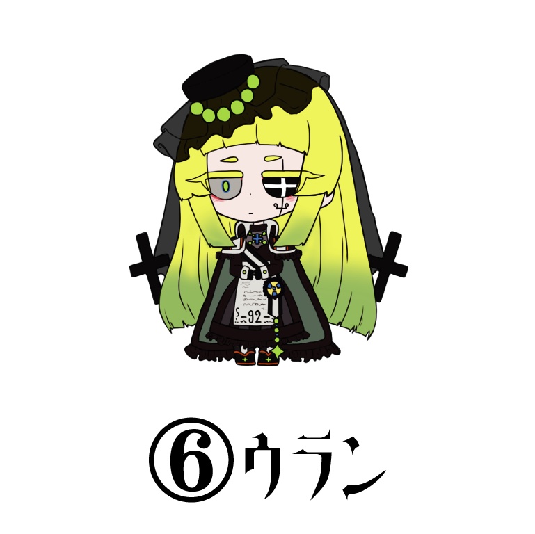 ミニキャラステッカー6種類