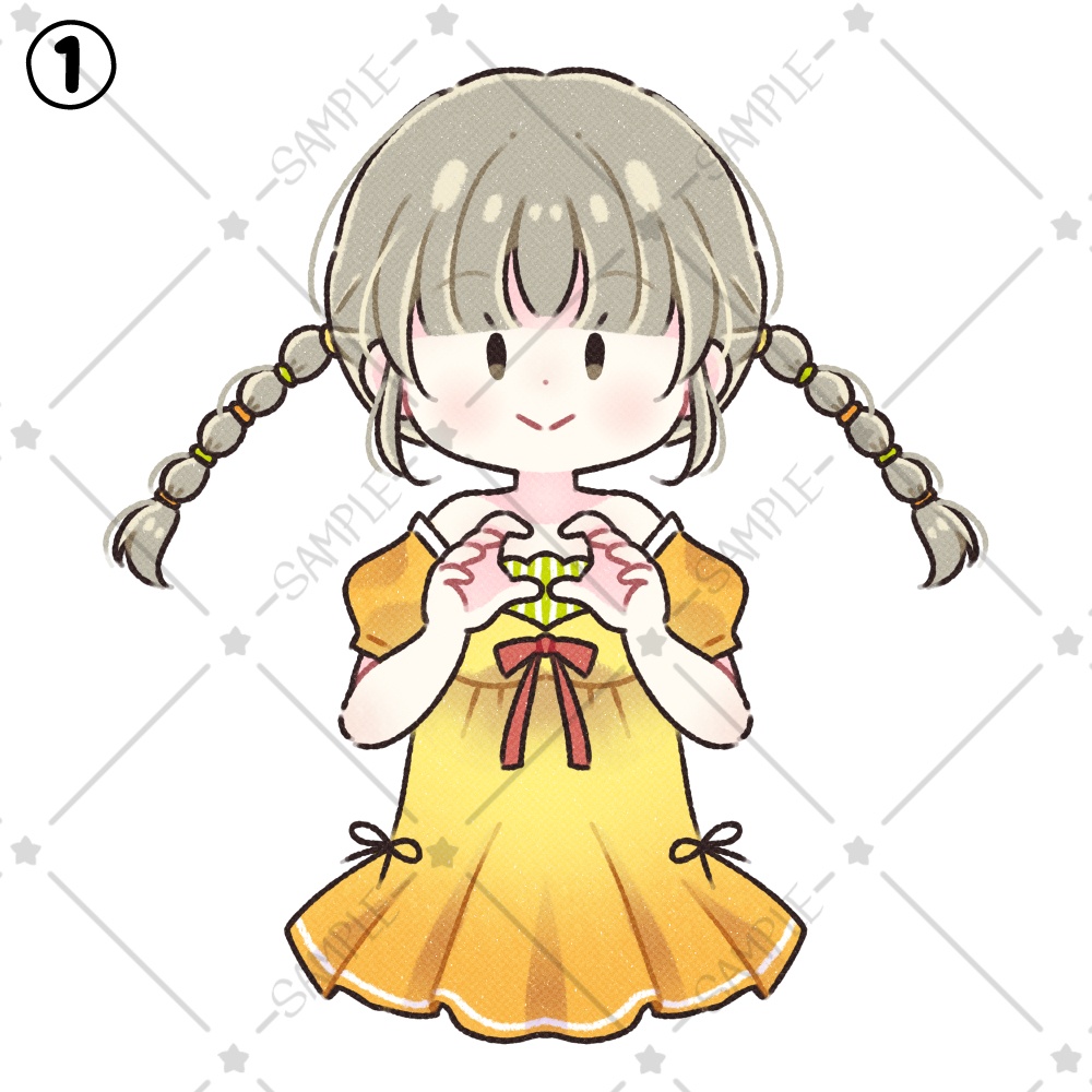 🔸指ハートの女の子　（４種類）