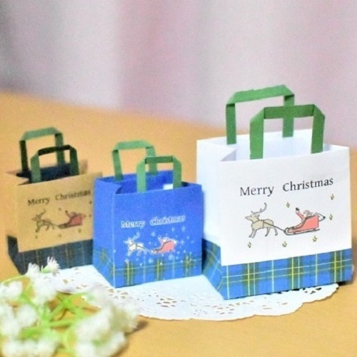 紙袋展開図・イラスト　クリスマス用