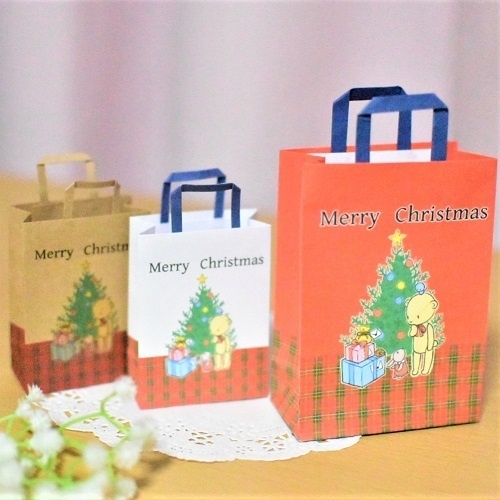 紙袋展開図・イラスト　クリスマス用　2