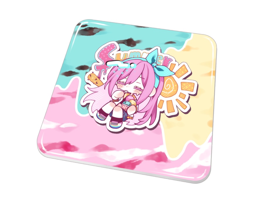 溶けかけアイスのタイルコースター