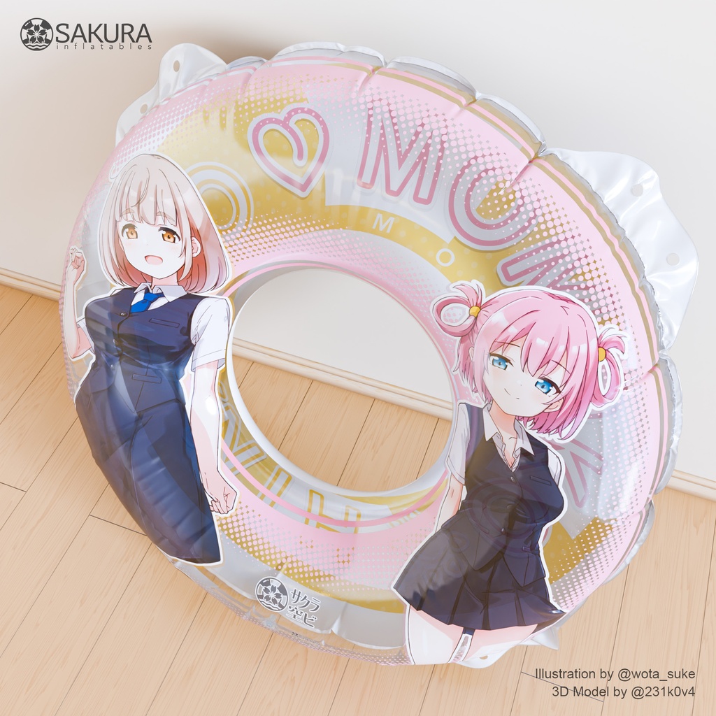 桃子&日菜乃 うきわ型空ビ / Momoko & Hinano Inflatable Ring