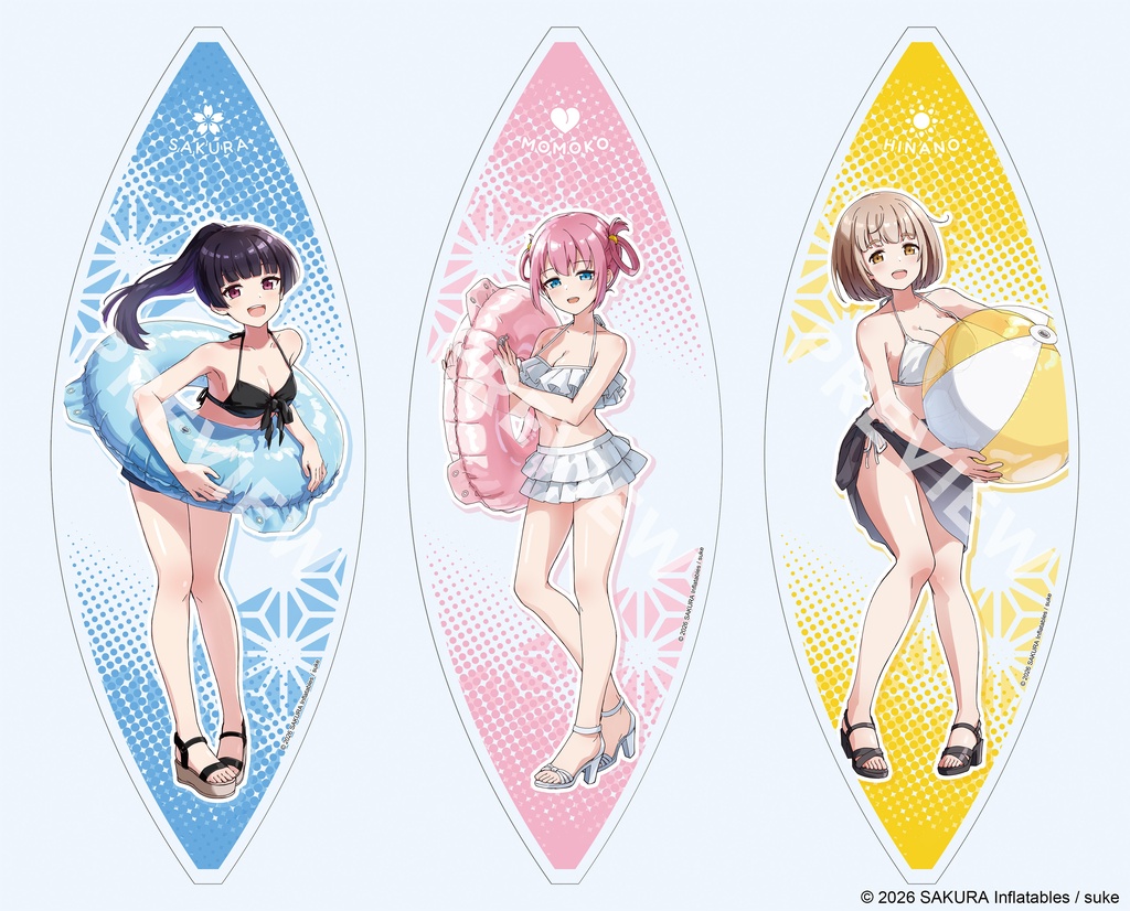 水着 さくら・桃子・日菜乃 ビーチボール 全身版 / Bikini Sakura&Momoko&Hinano Beach Ball Full Body