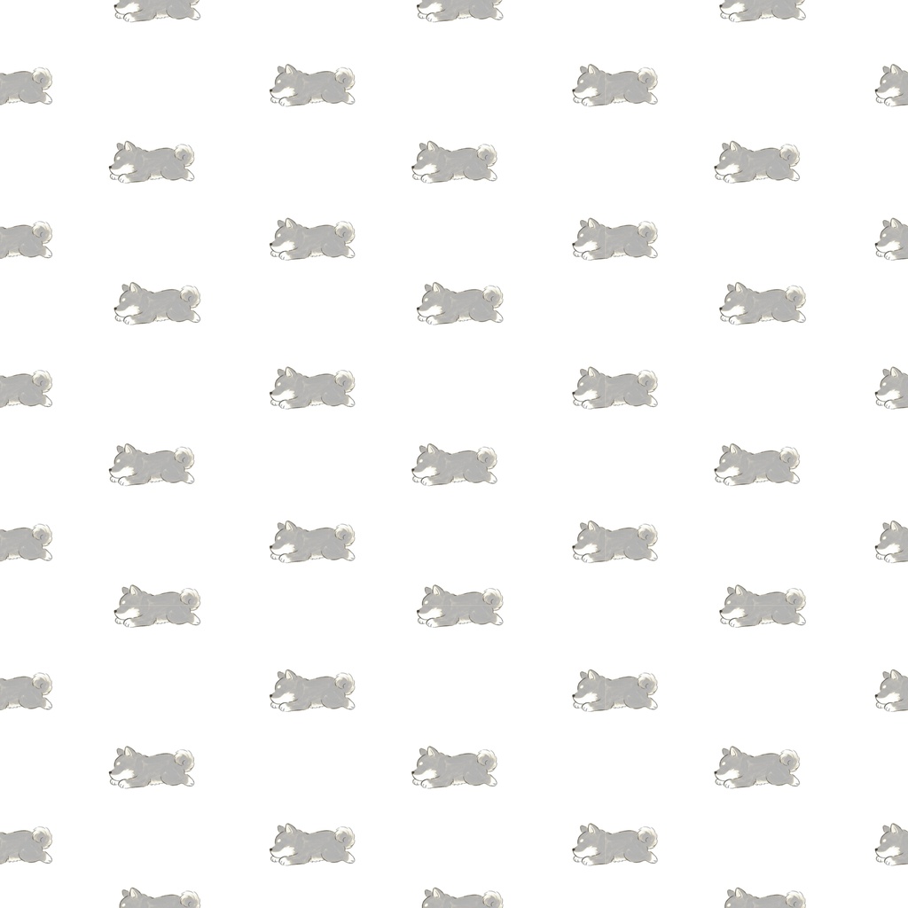 【無料・商用利用可】柴犬デジタルペーパー|寝そべり10色|透過PNG|GoodNotes・SNS・壁紙向け