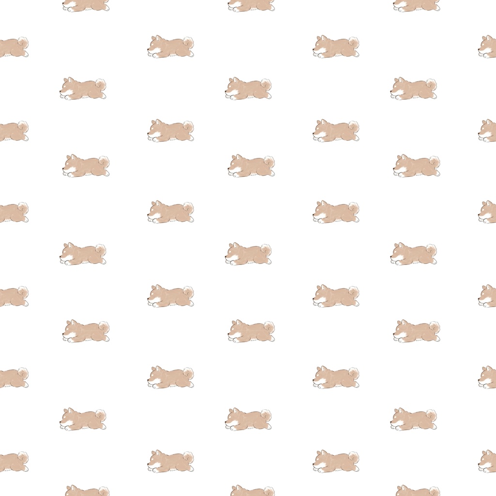 【無料・商用利用可】柴犬デジタルペーパー|寝そべり10色|透過PNG|GoodNotes・SNS・壁紙向け