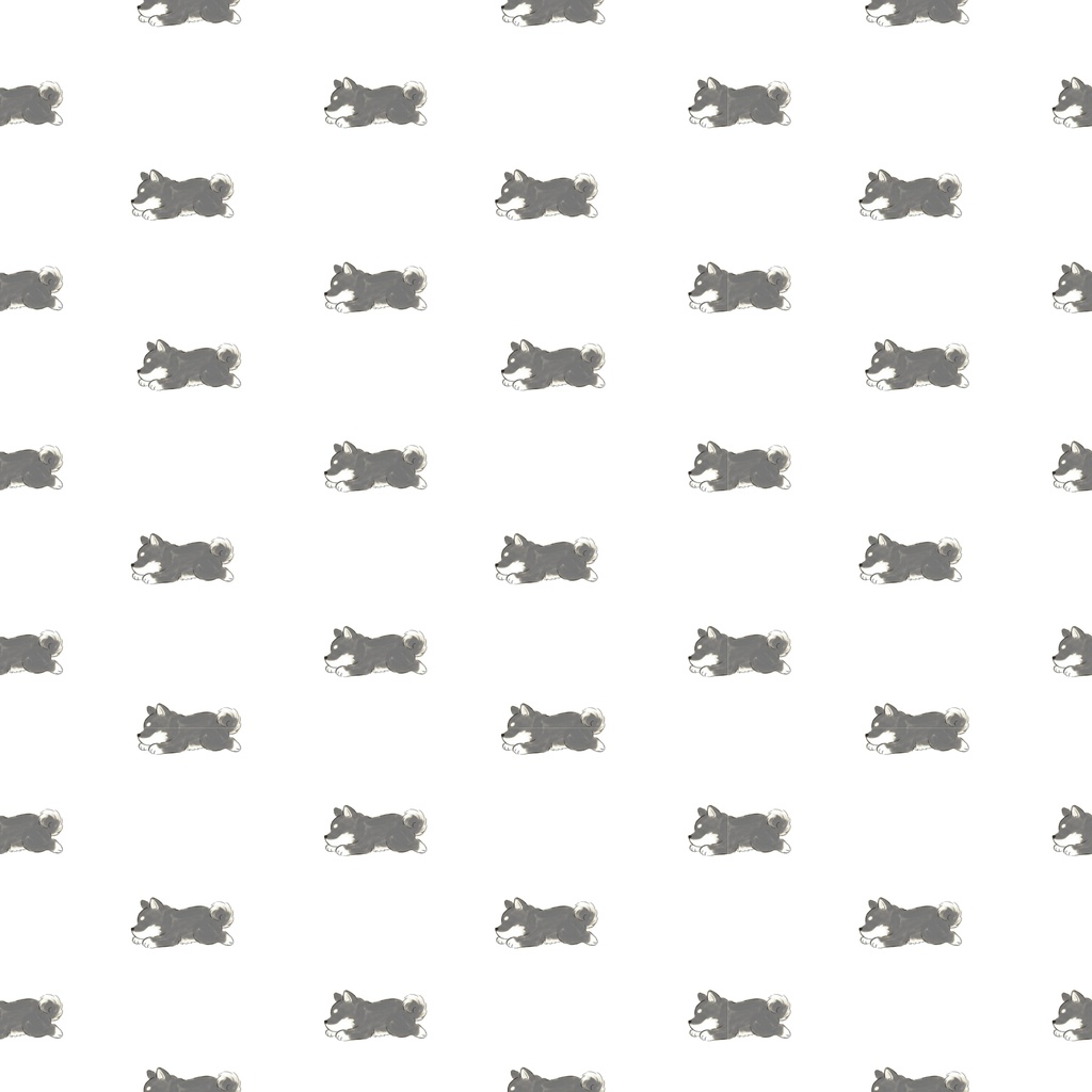 【無料・商用利用可】柴犬デジタルペーパー|寝そべり10色|透過PNG|GoodNotes・SNS・壁紙向け