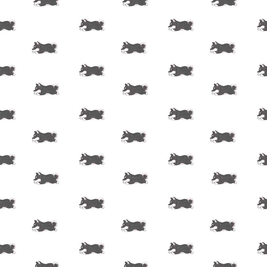 【無料・商用利用可】柴犬デジタルペーパー|寝そべり10色|透過PNG|GoodNotes・SNS・壁紙向け