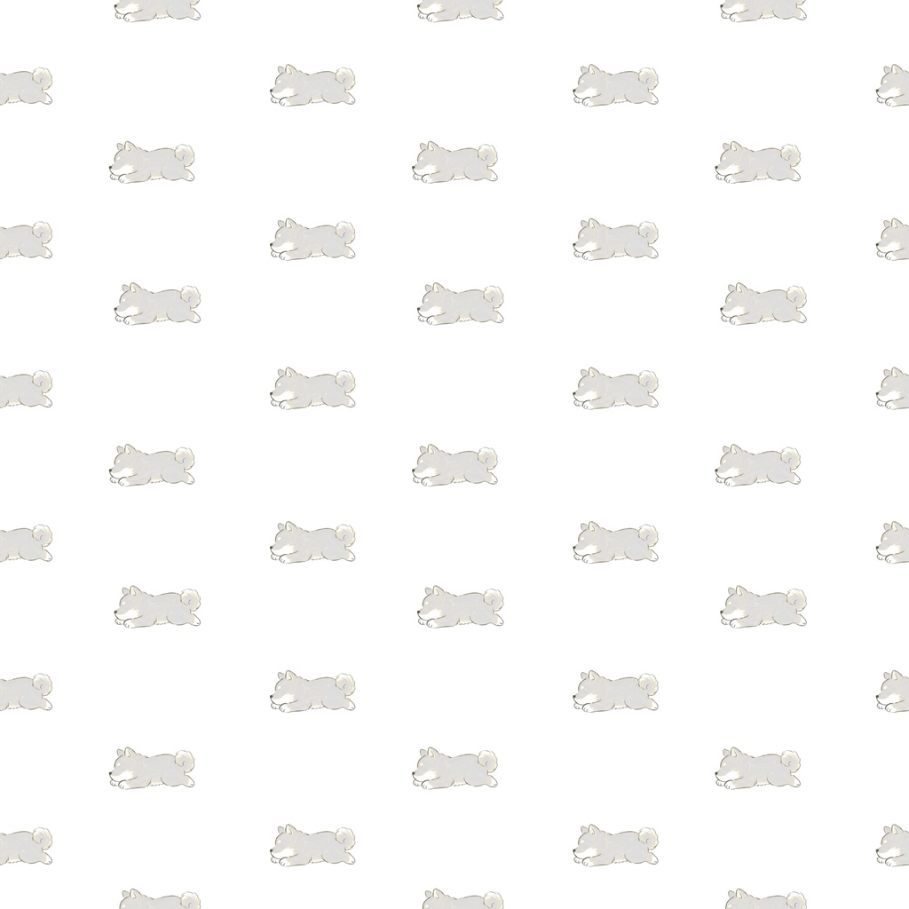 【無料・商用利用可】柴犬デジタルペーパー|寝そべり10色|透過PNG|GoodNotes・SNS・壁紙向け