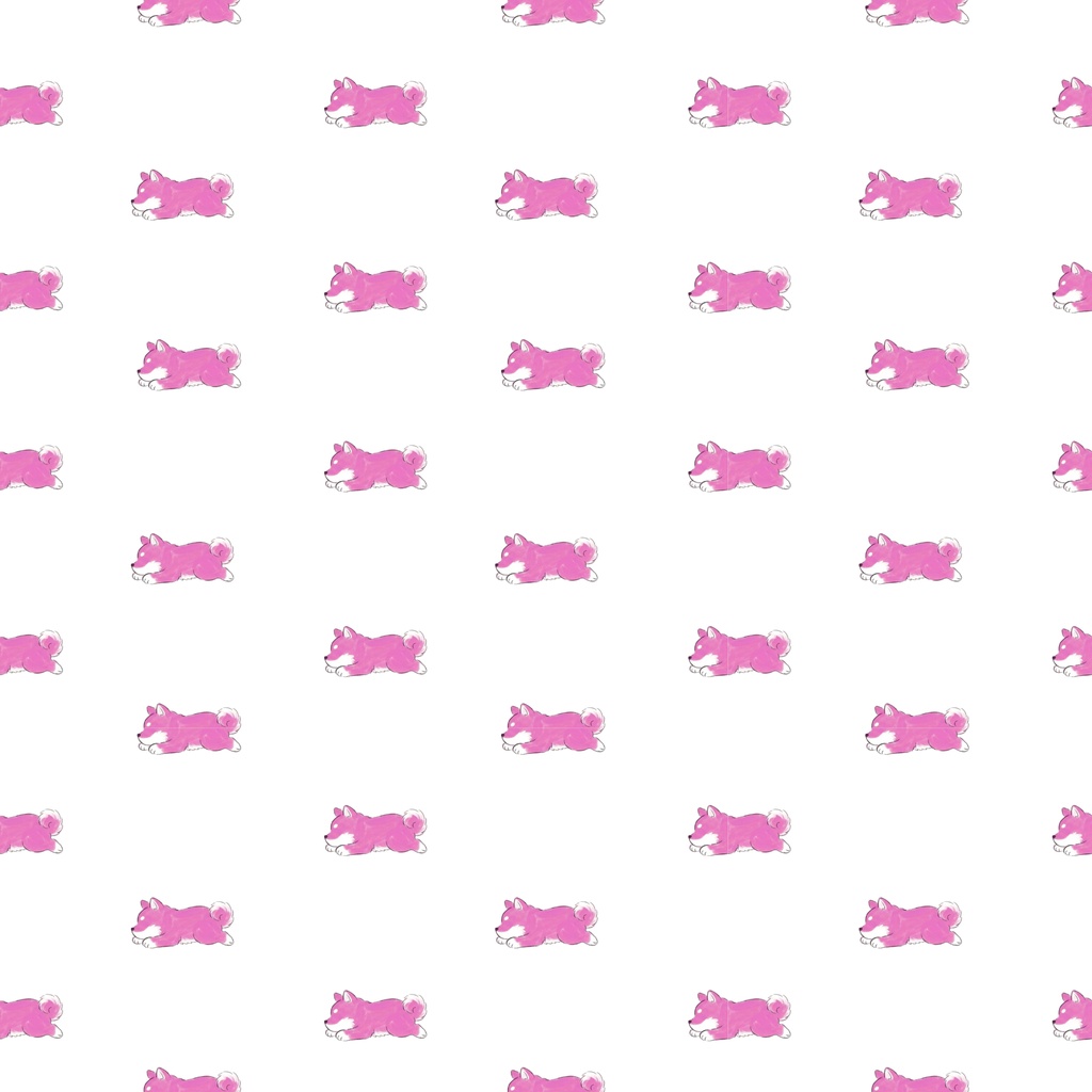 【無料・商用利用可】柴犬デジタルペーパー|寝そべり10色|透過PNG|GoodNotes・SNS・壁紙向け