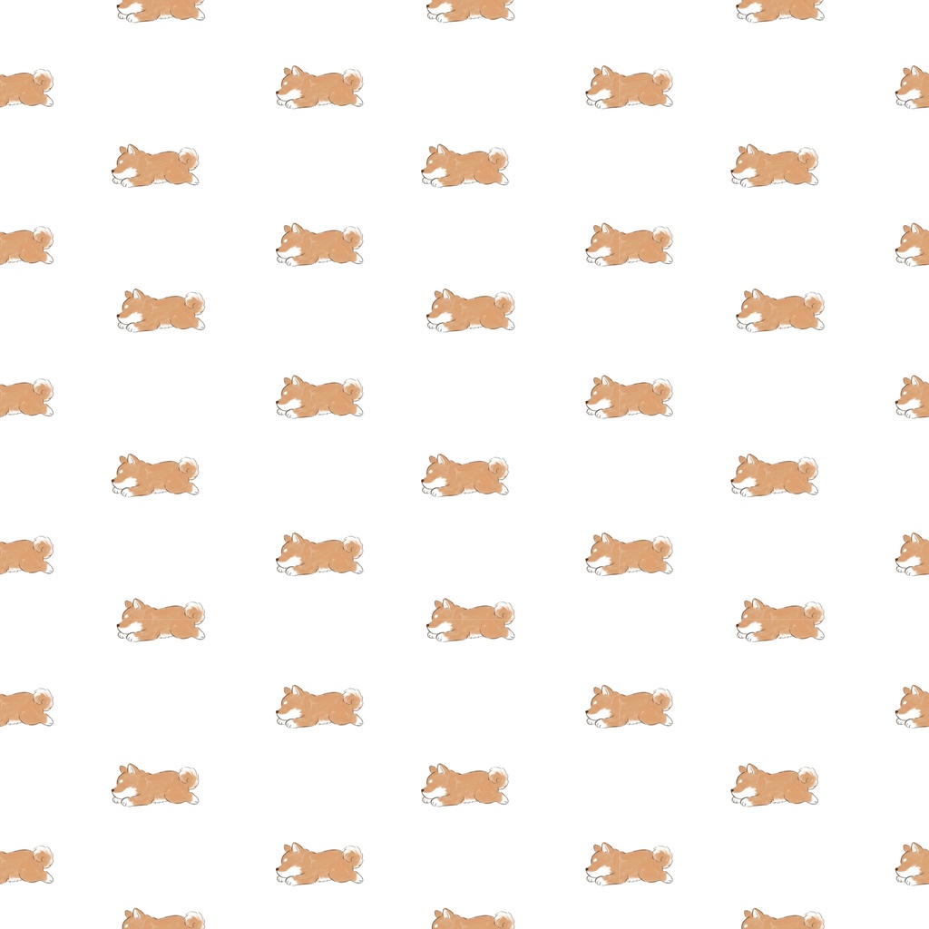 【無料・商用利用可】柴犬デジタルペーパー|寝そべり10色|透過PNG|GoodNotes・SNS・壁紙向け
