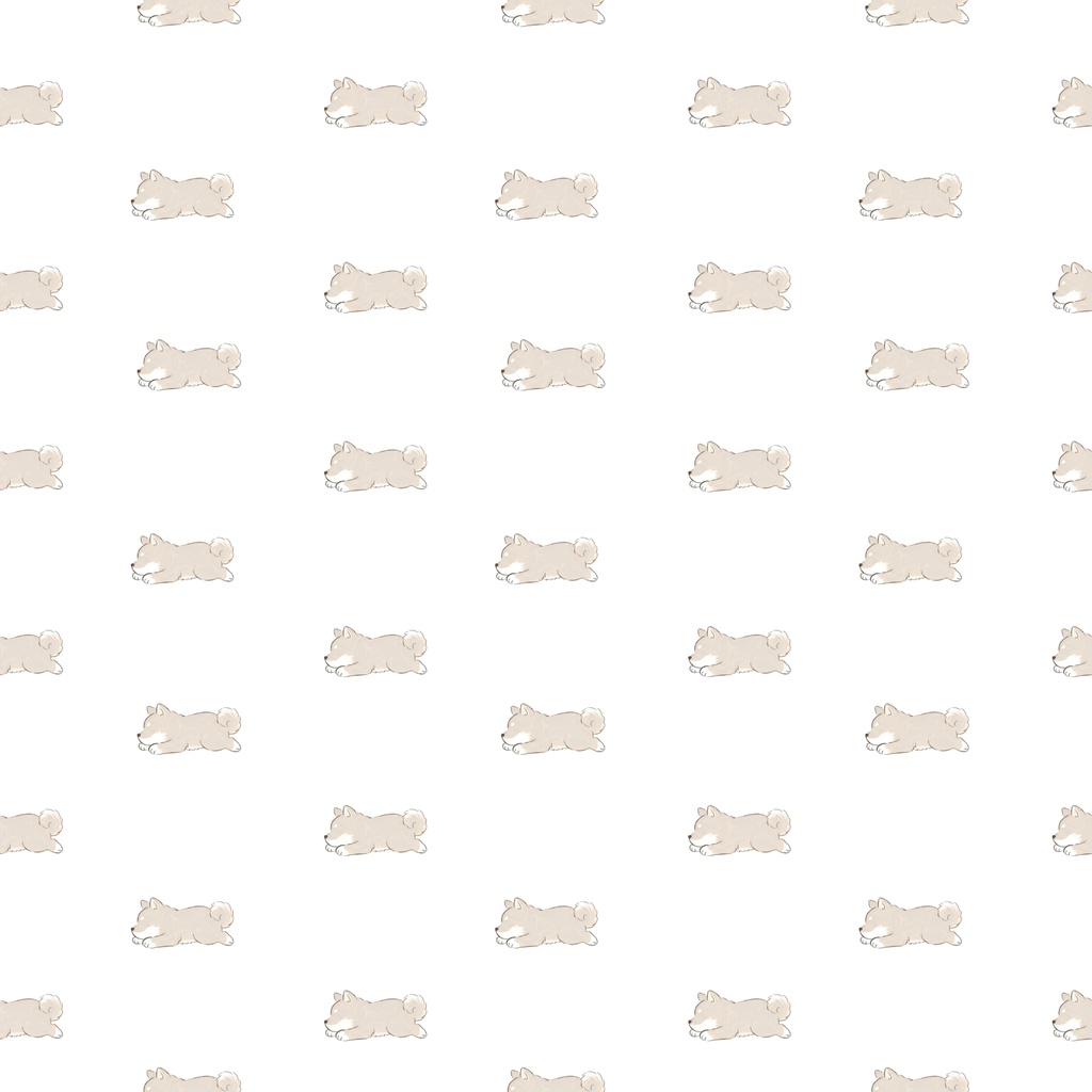 【無料・商用利用可】柴犬デジタルペーパー|寝そべり10色|透過PNG|GoodNotes・SNS・壁紙向け