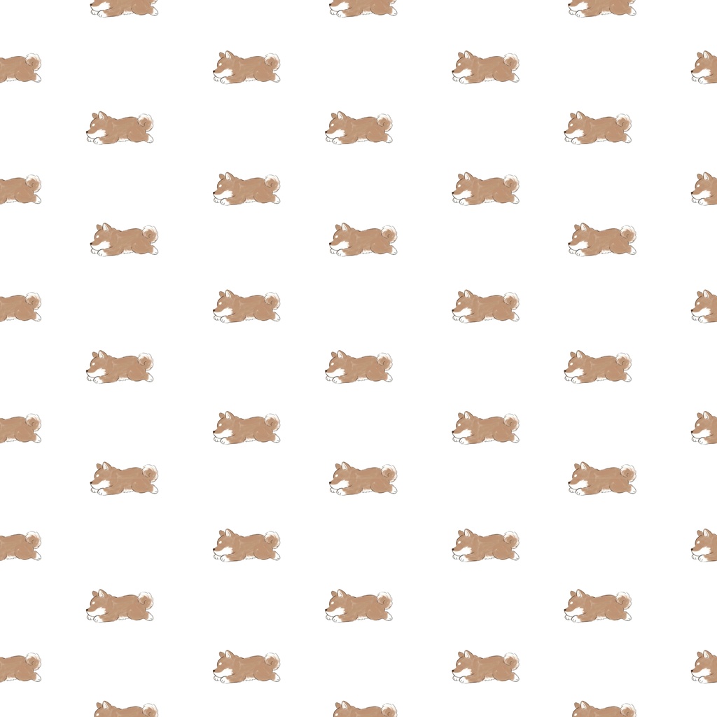 【無料・商用利用可】柴犬デジタルペーパー|寝そべり10色|透過PNG|GoodNotes・SNS・壁紙向け