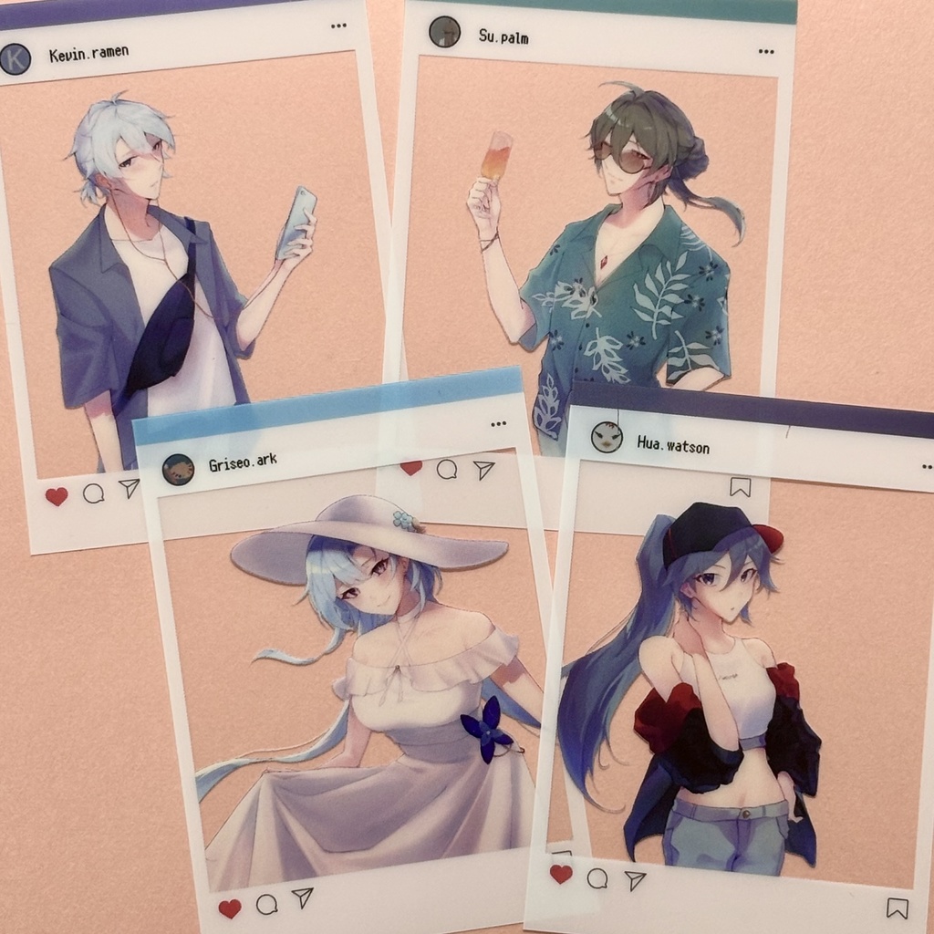 【崩壊3rd(非公式)】先行者組SNS風クリアカード 全4種