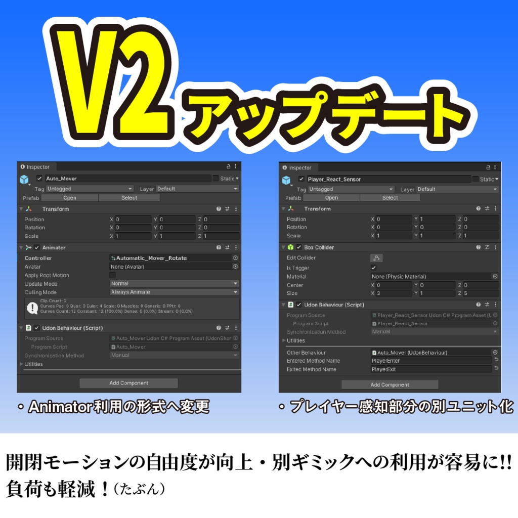 無料 自動ドア Vrchat Worldギミック Sdk3 まほろば水無月亭 Booth