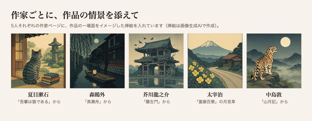 文豪読破チェックリスト|漱石・鴎外・芥川・太宰・中島敦の100作を青空文庫で読む順番に(PDF・スプレッドシート)
