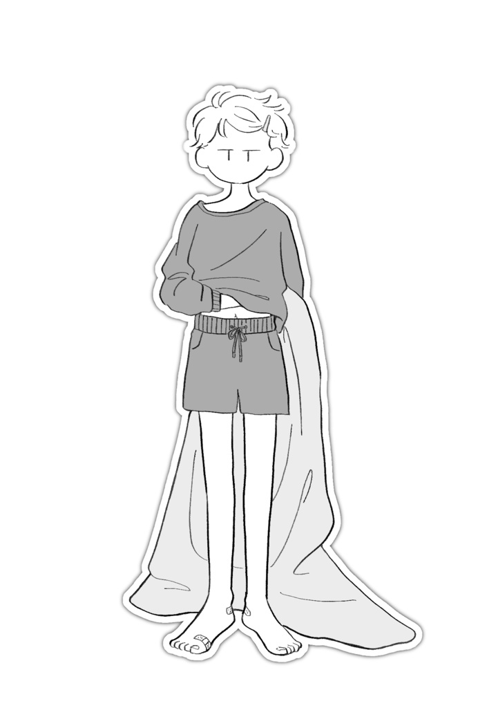 眠たい男の子 ステッカー