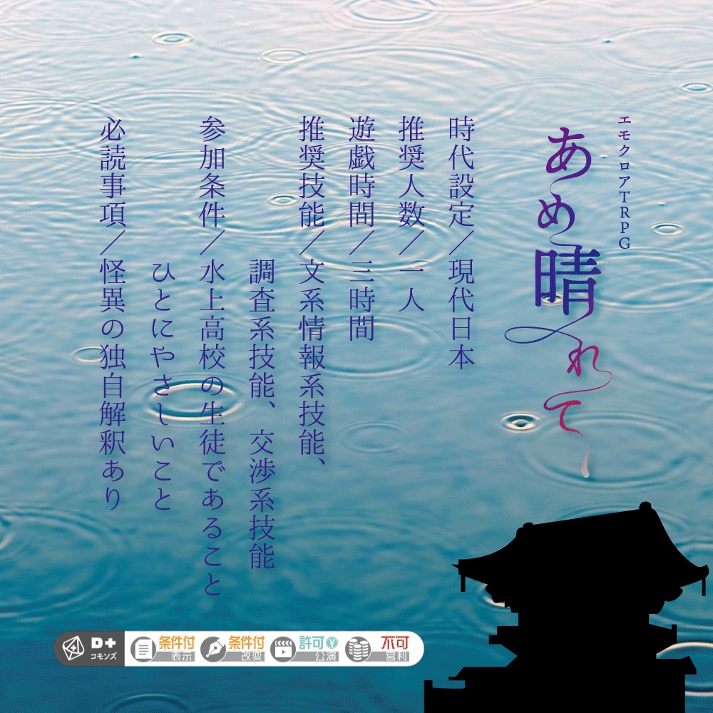 【CoC6/7|エモクロア】あめ晴れて、