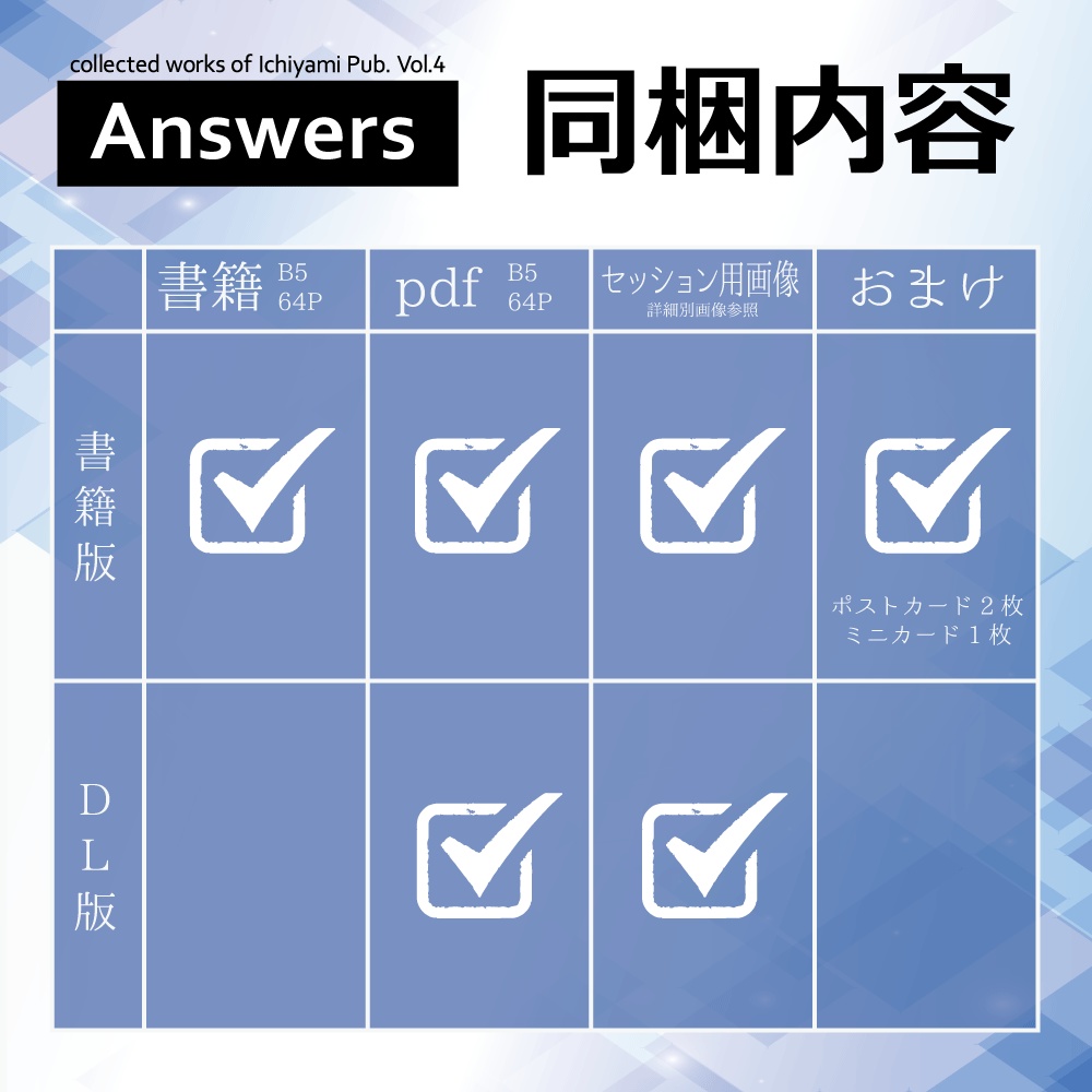 【CoC6/7】Answers【シナリオ集】いちやみ全集Vol.4 DL版 SPLL:E108389