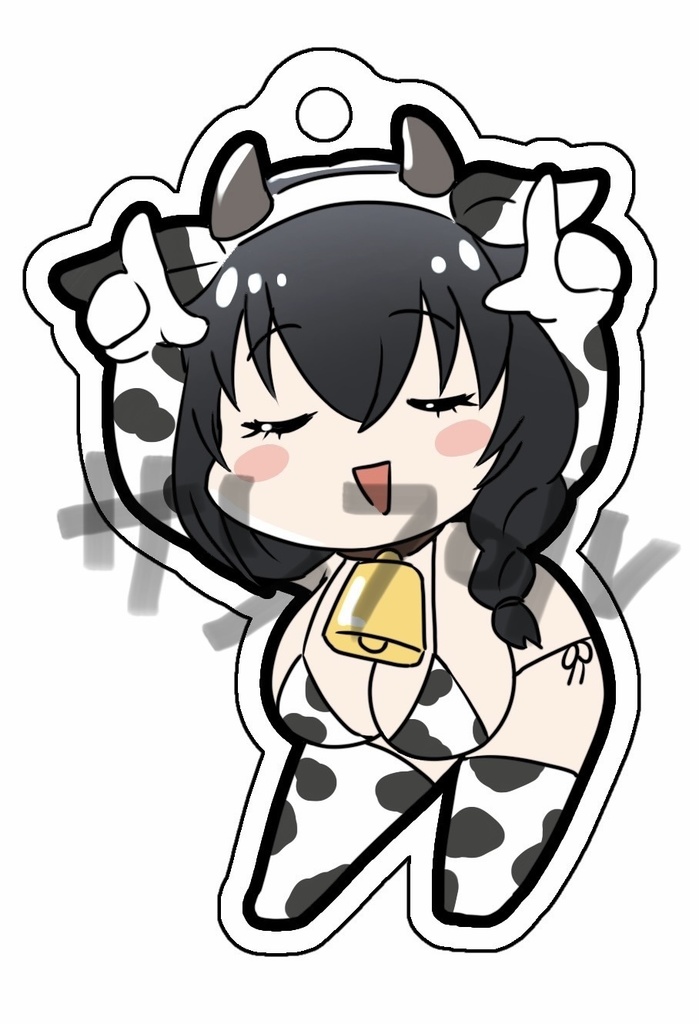 アクリルキーホルダー【メアリー:牛柄ビキニ】