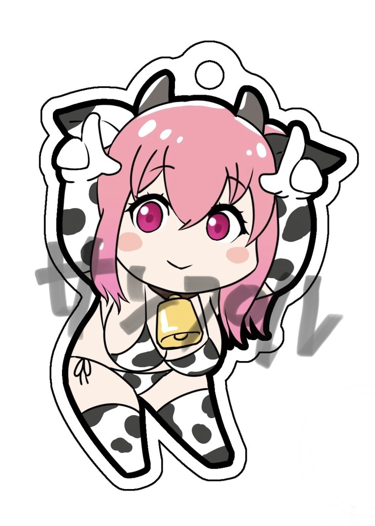 アクリルキーホルダー【ペッパー:牛柄ビキニ】